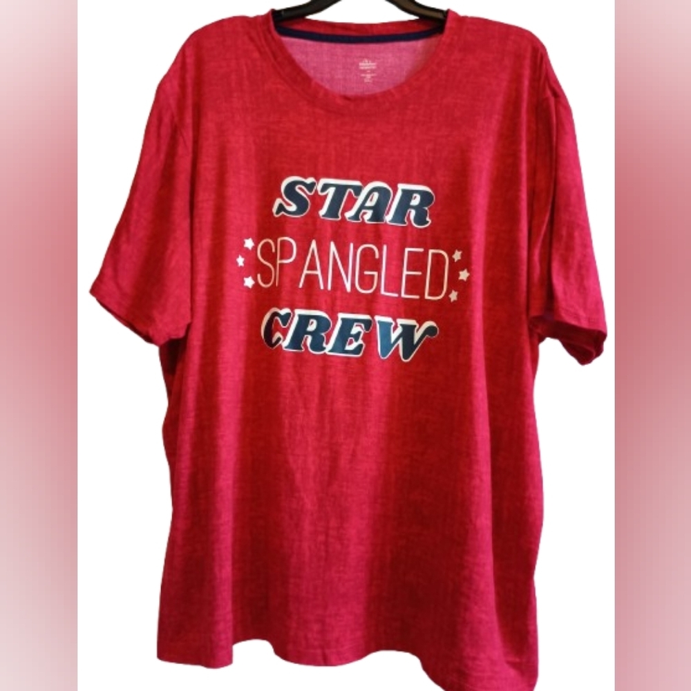 Star Spangled Crew Red Patriotic T-Shirt Women’s 2X USA Graphic‎ Tee 4th of July